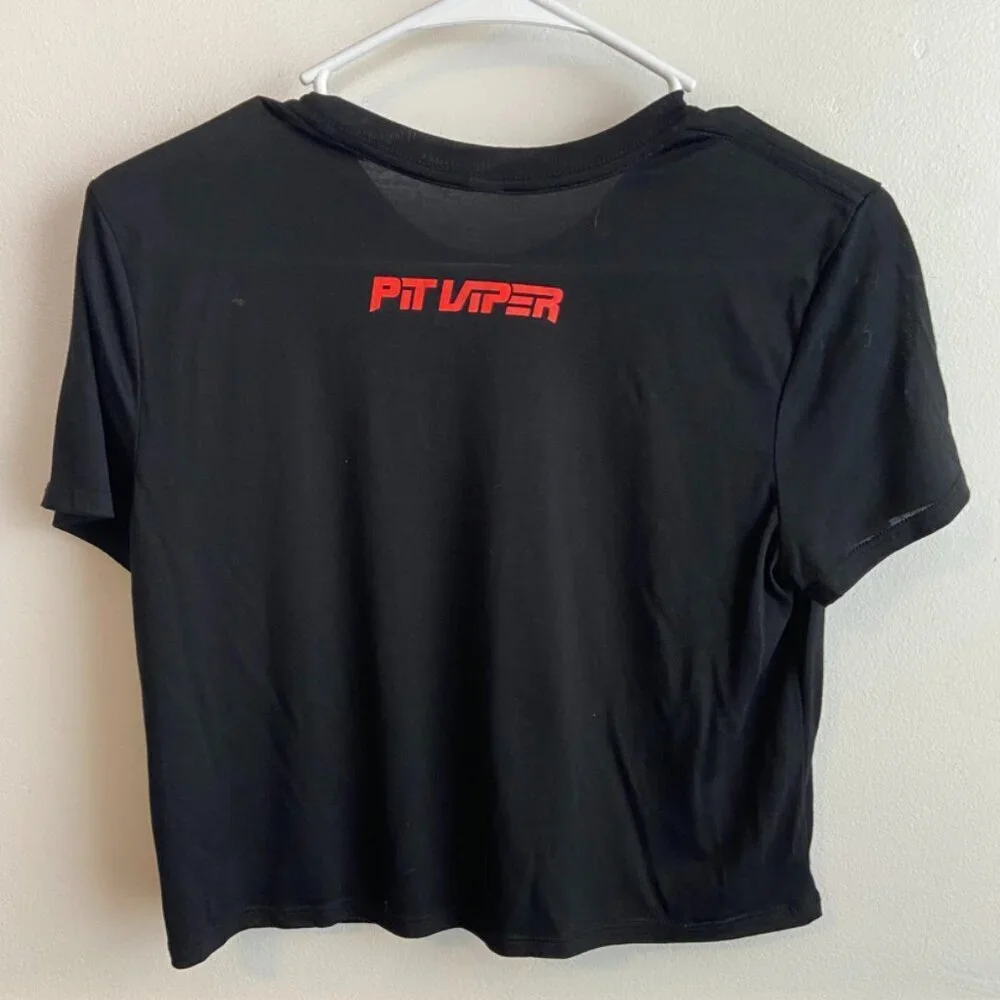 Pit Viper Black Logo Cropped Short Sleeve Shirt